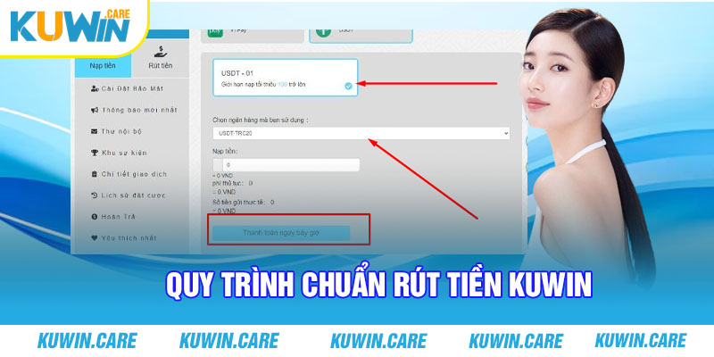 Quy trình chuẩn rút tiền Kuwin